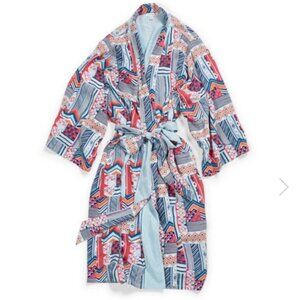Vera Bradley | Blue Patchwork Bouquet Reversible Robe | Size Small/Medium